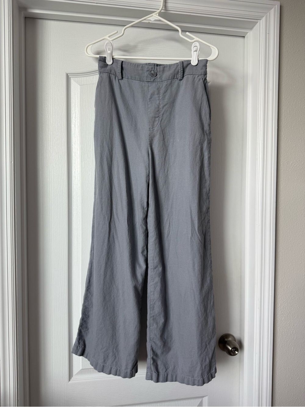 Sincerely Jules Blue Gray Linen Blend Wide Leg Pants Size Small
